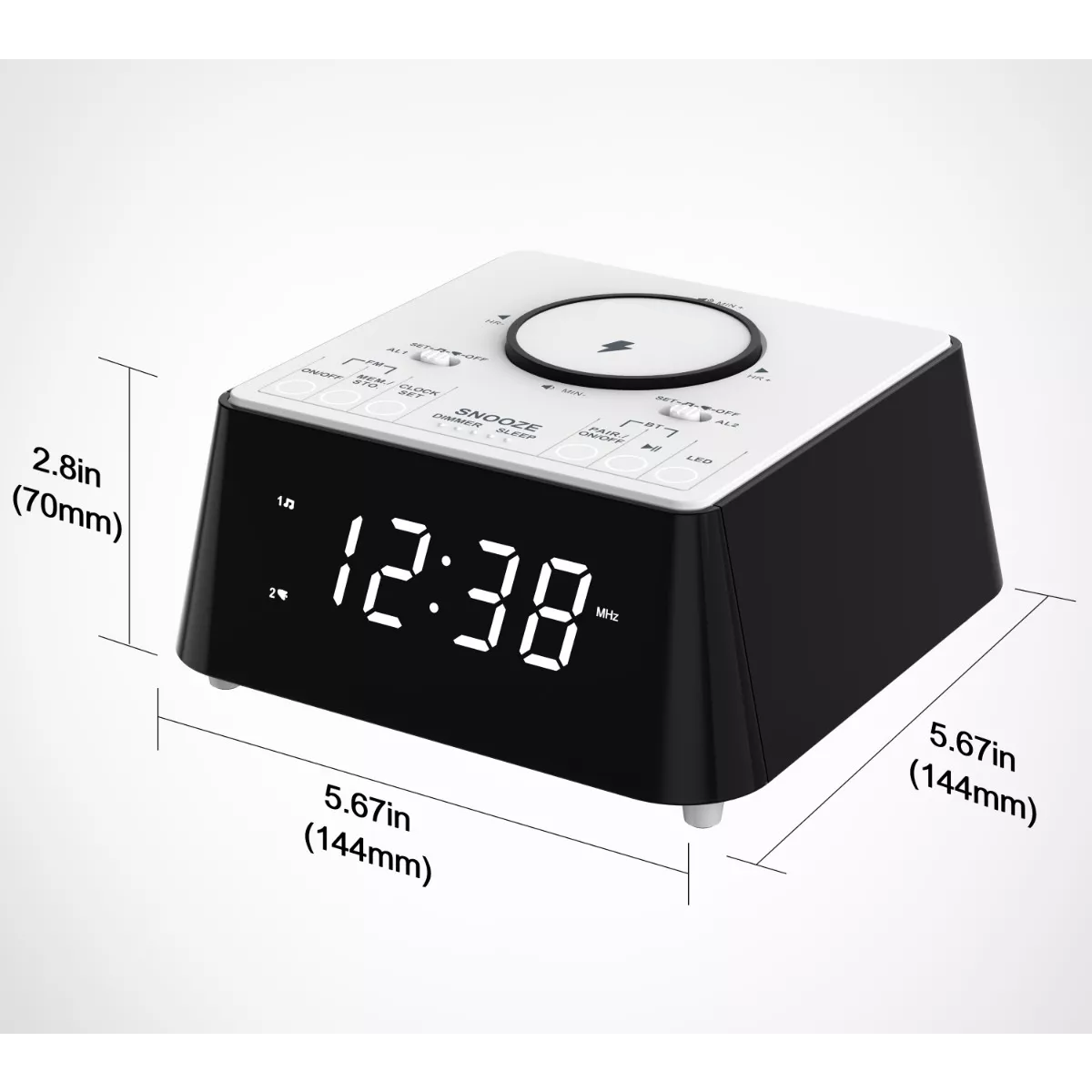 Reloj Despertador Digital Led Con Bocina Bluetooth Y Fm.