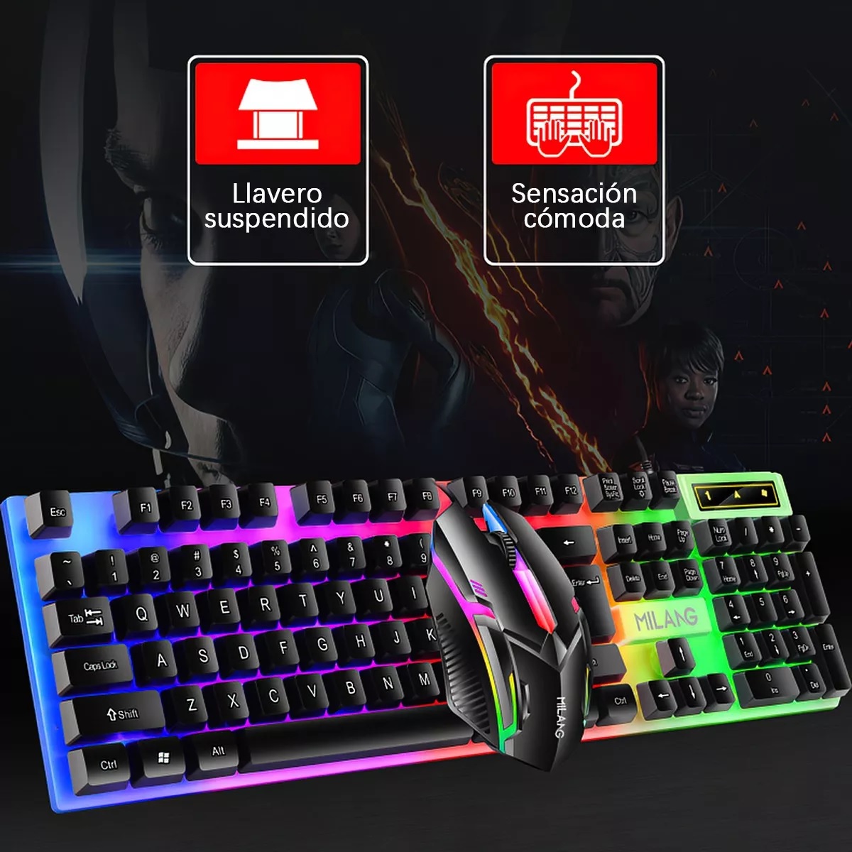 Kit Teclado Mouse Game Profesional Alfombrilla De Ratón Usb.