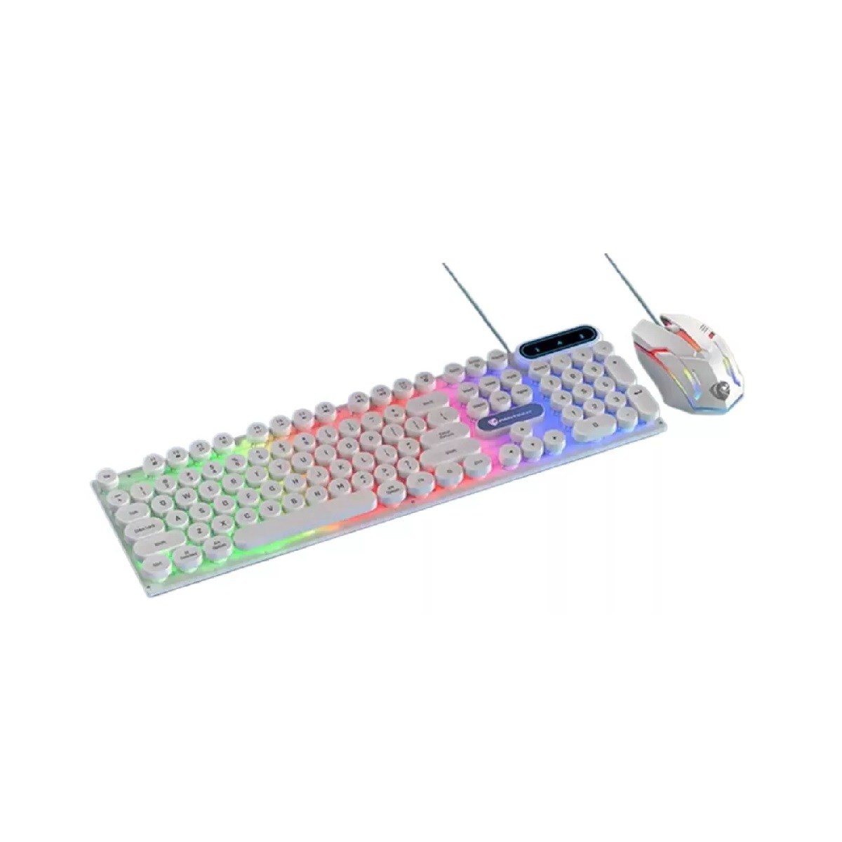 Kit Teclado Y Mouse Gamer Portátil Estilo Punk Blanco.