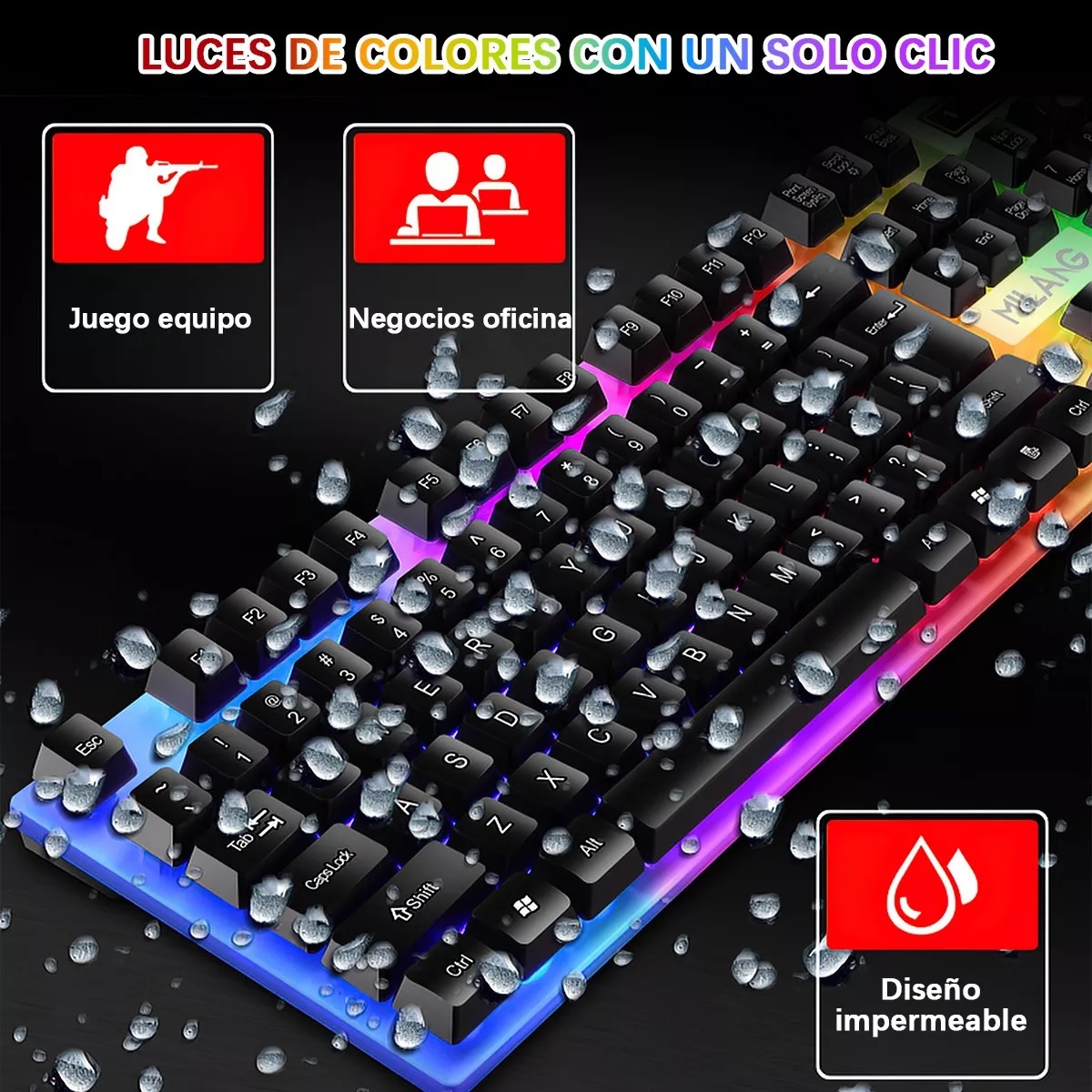 Kit Teclado Mouse Game Profesional Alfombrilla De Ratón Usb.