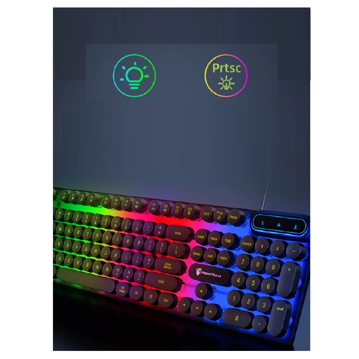 Kit Teclado Y Mouse Gamer Portátil Estilo Punk Negro.