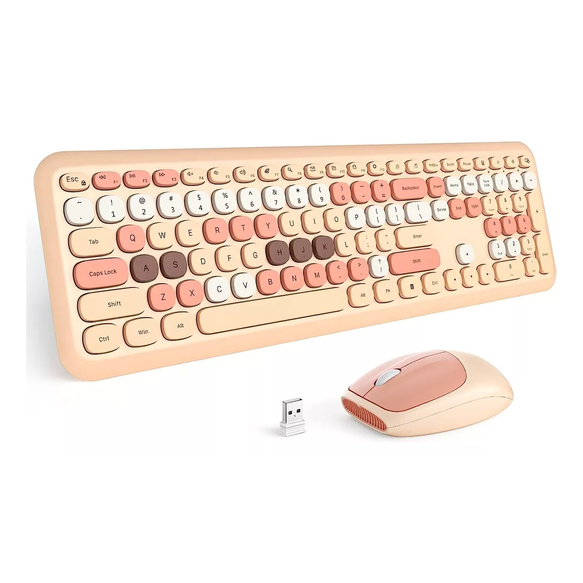 2en1 Inalámbrico Combo Teclado Y Mouse Colores Mezclados.