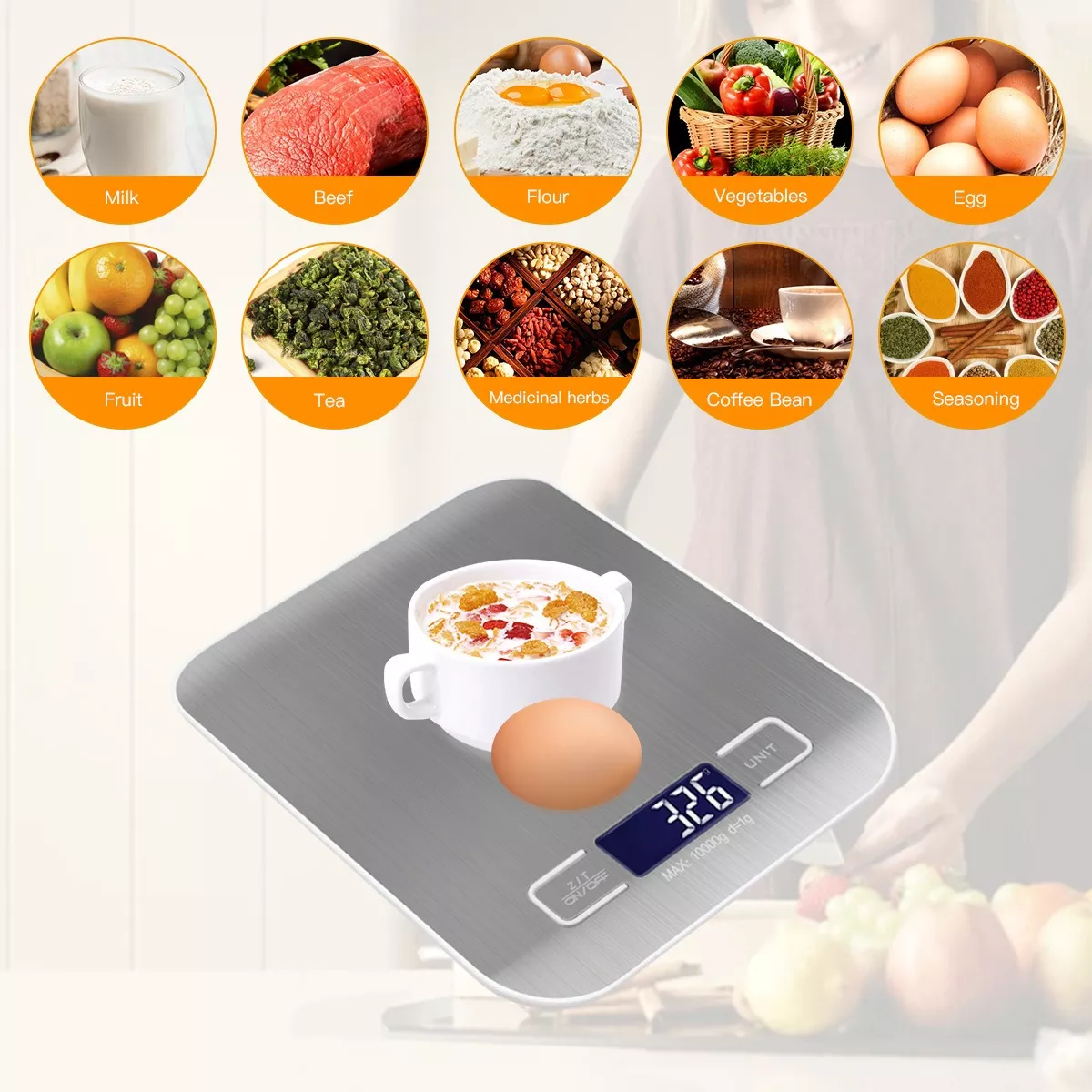Báscula Digital De Cocina De Alta Precisión De 1 G A 10 Kg.