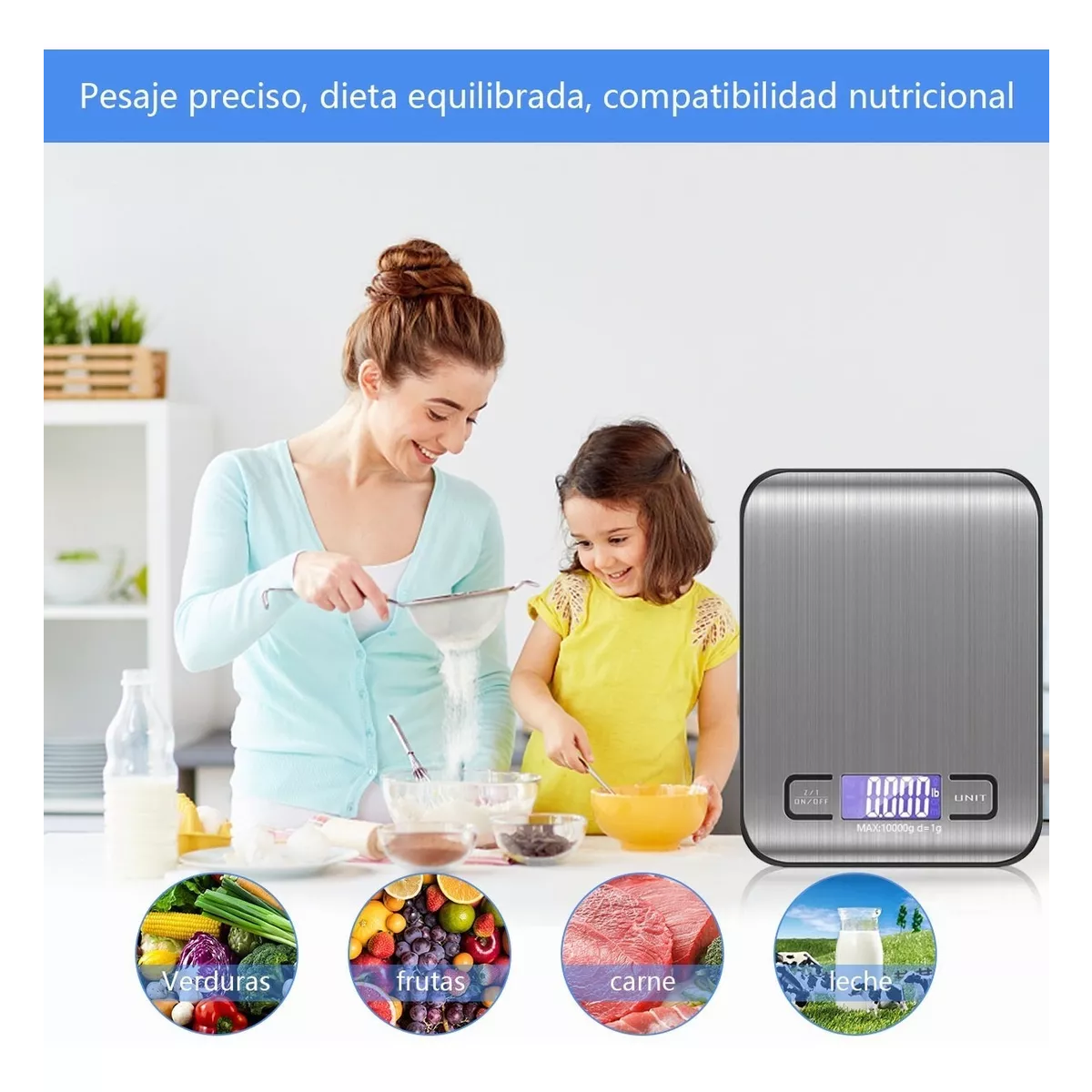 Báscula Digital De Cocina De Alta Precisión De 1 G A 10 Kg.