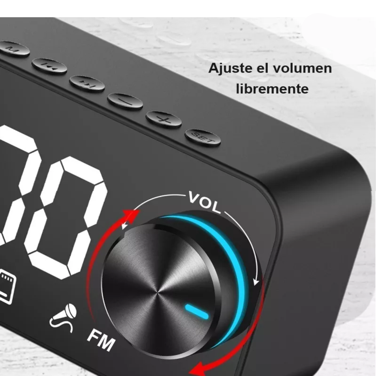 Reloj Despertador Digital Led Con Bocina Bluetooth/radio/fm.