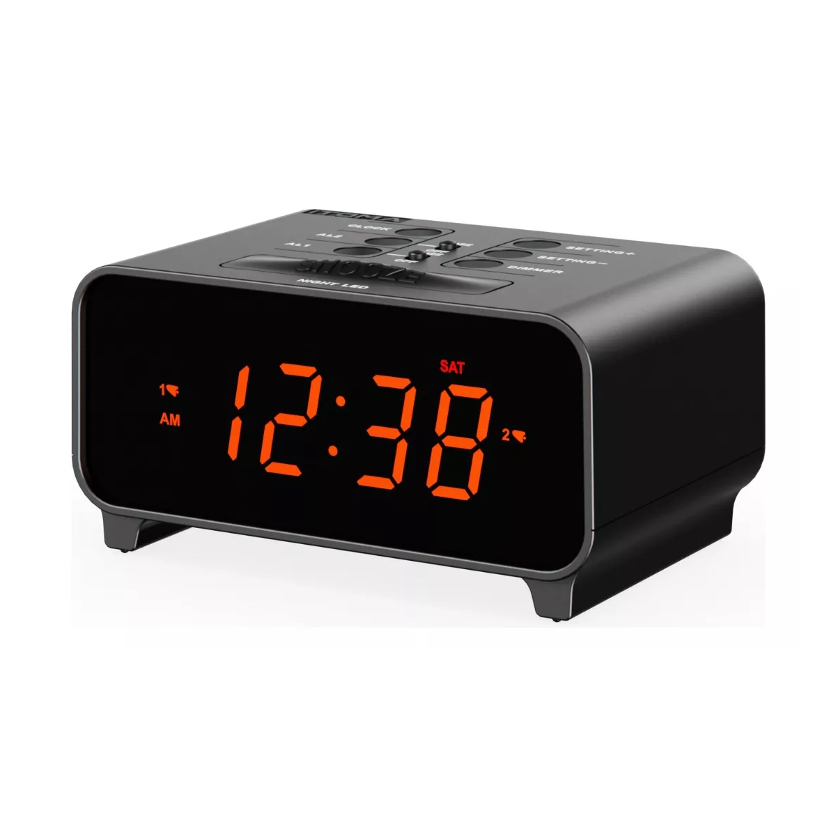 Reloj Despertador Led Digital Inteligente Para Mesa De Luz Negro.