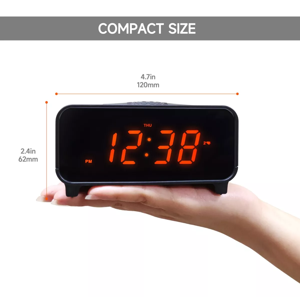 Reloj Despertador Led Digital Inteligente Para Mesa De Luz Negro.
