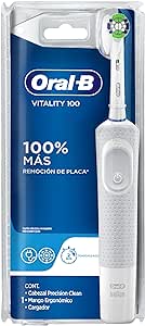 Oral B, Cepillo de Dientes Eléctrico Recargable Vitality 100, con Tecnología Braun, Cabezal Redondo y Mango Ergonómico.