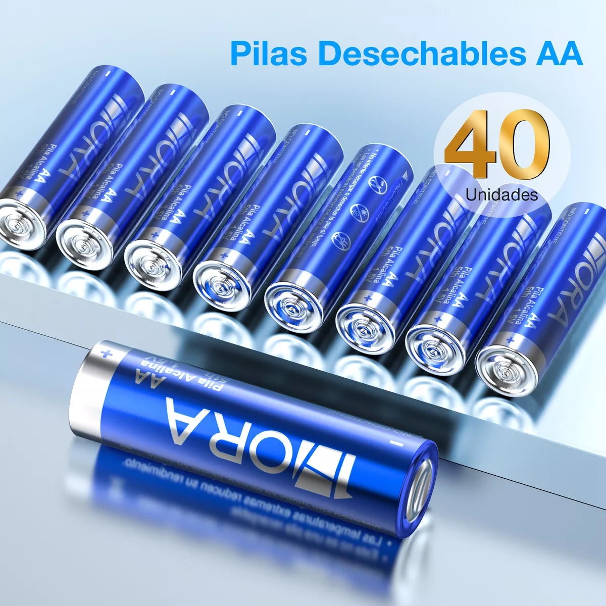 Kit Pilas Aa Alcalinas Baterias 40 Unidades Aa No Recargable.
