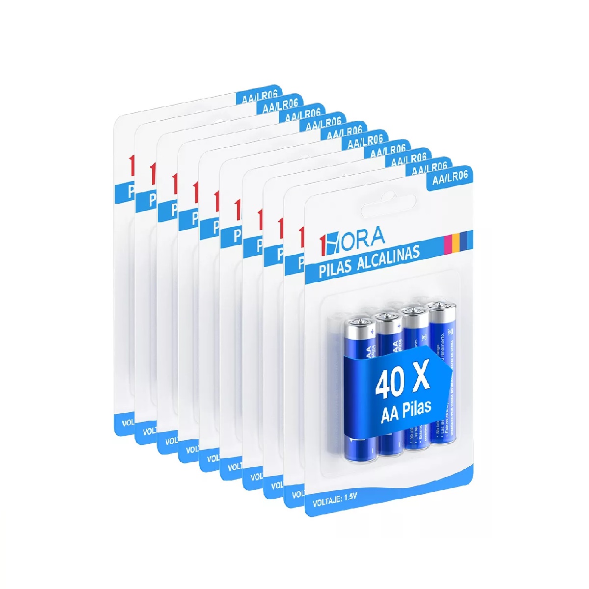 Kit Pilas Aa Alcalinas Baterias 40 Unidades Aa No Recargable.