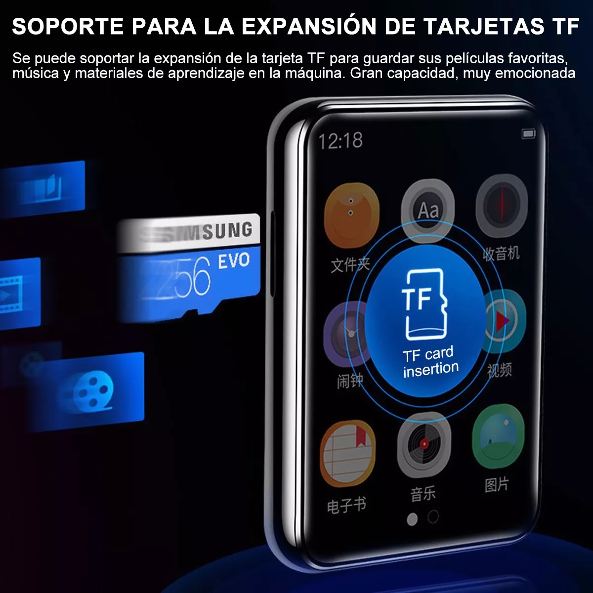 Reproductor Música Con Pantalla Táctil Bluetooth Mp3 Mp4 64g.