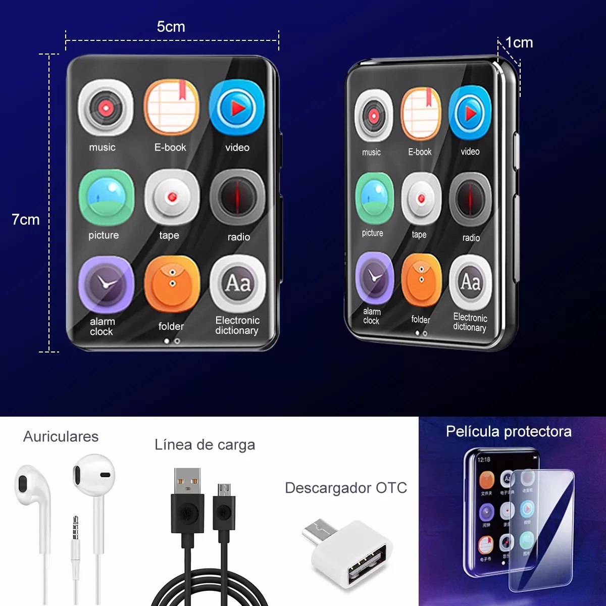 Reproductor Música Con Pantalla Táctil Bluetooth Mp3 Mp4 64g.