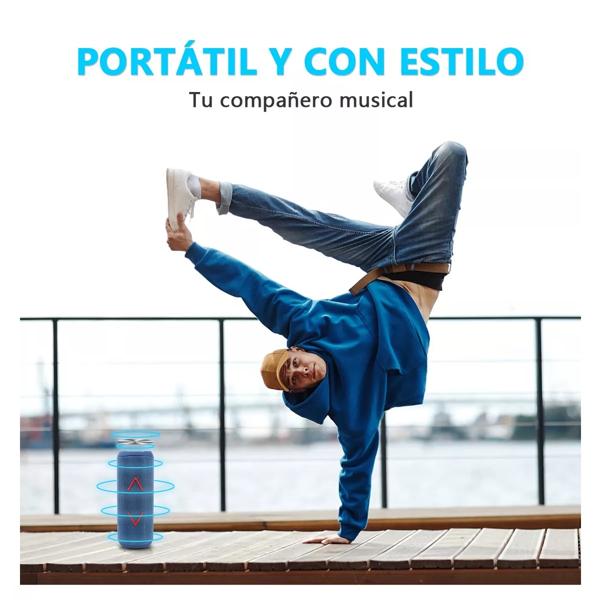 Bocina Bluetooth Portátil Con Subwoofer Y Altavoz Recargable.