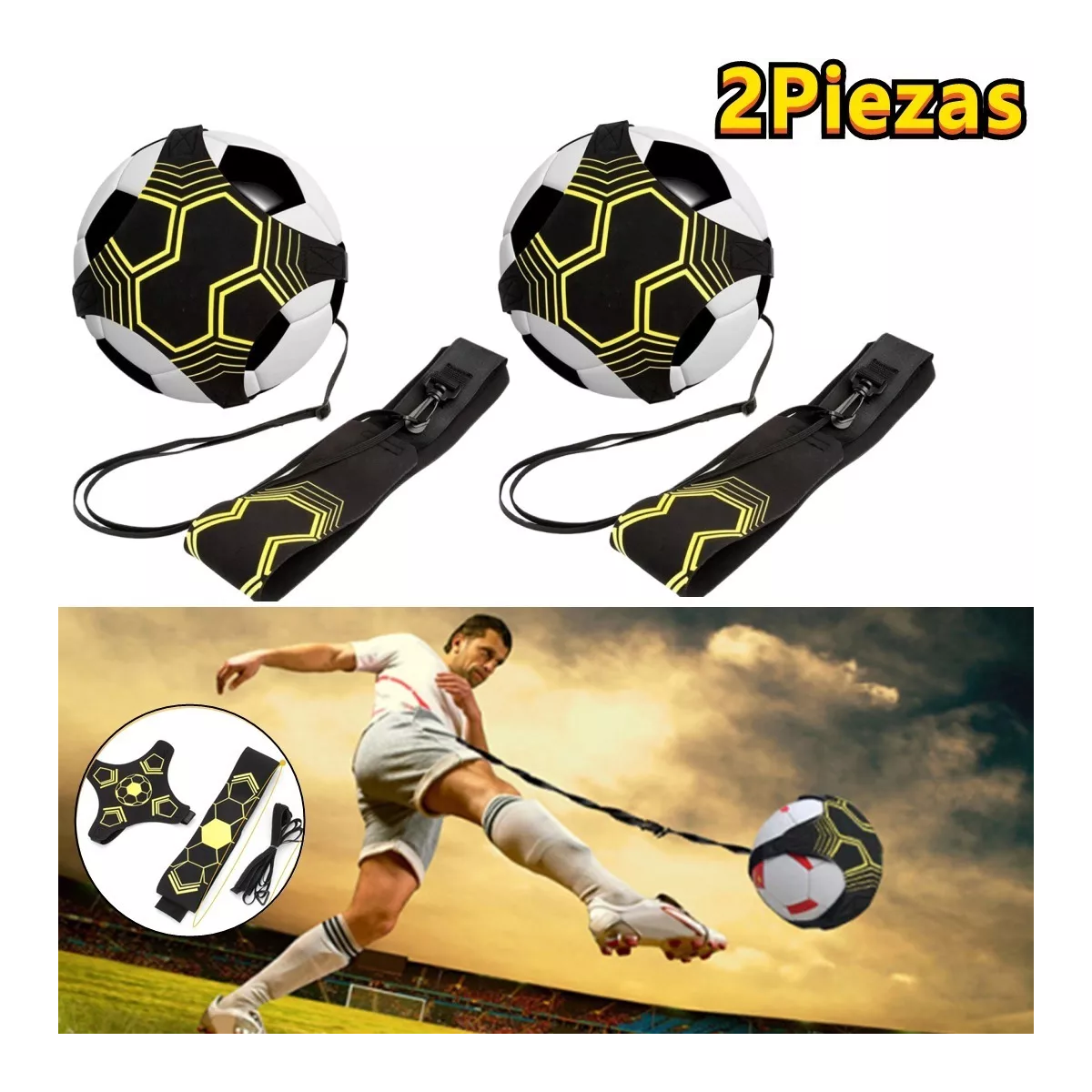 Par 2 Piezas Atrapa Pelota/cinturón Entrenamiento Fútbol.