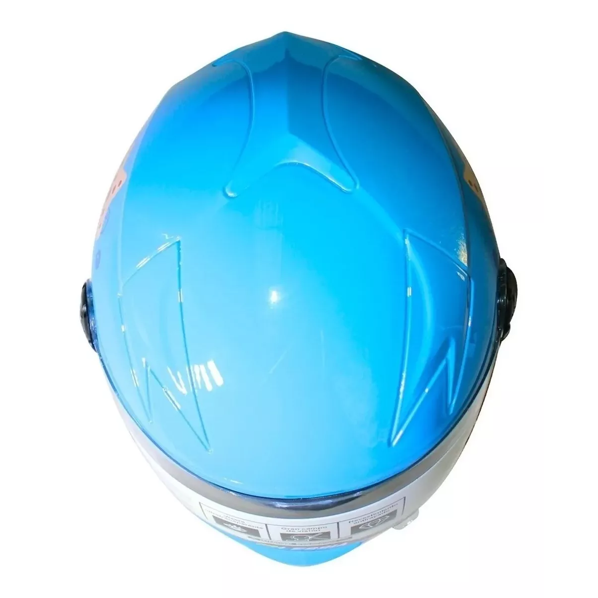 Casco Niño Niña Broche Seguridad Moto Caballito De Mar Azul.