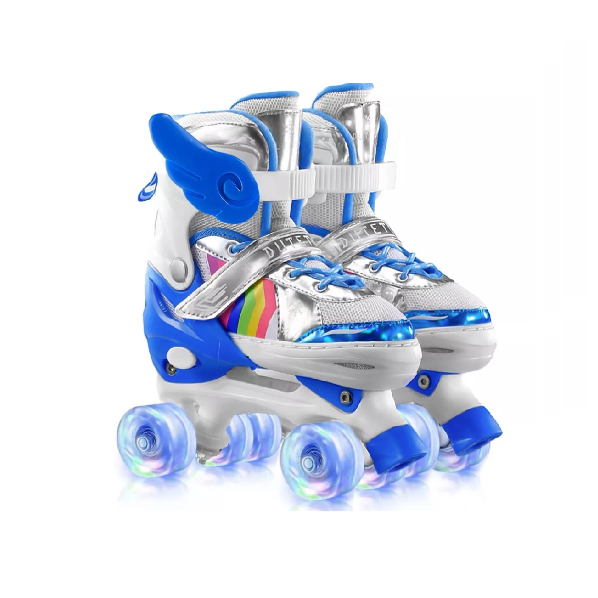 Patines 4 Ruedas Talla Ajustable Niño Niña Luz Led S 15-18CM.