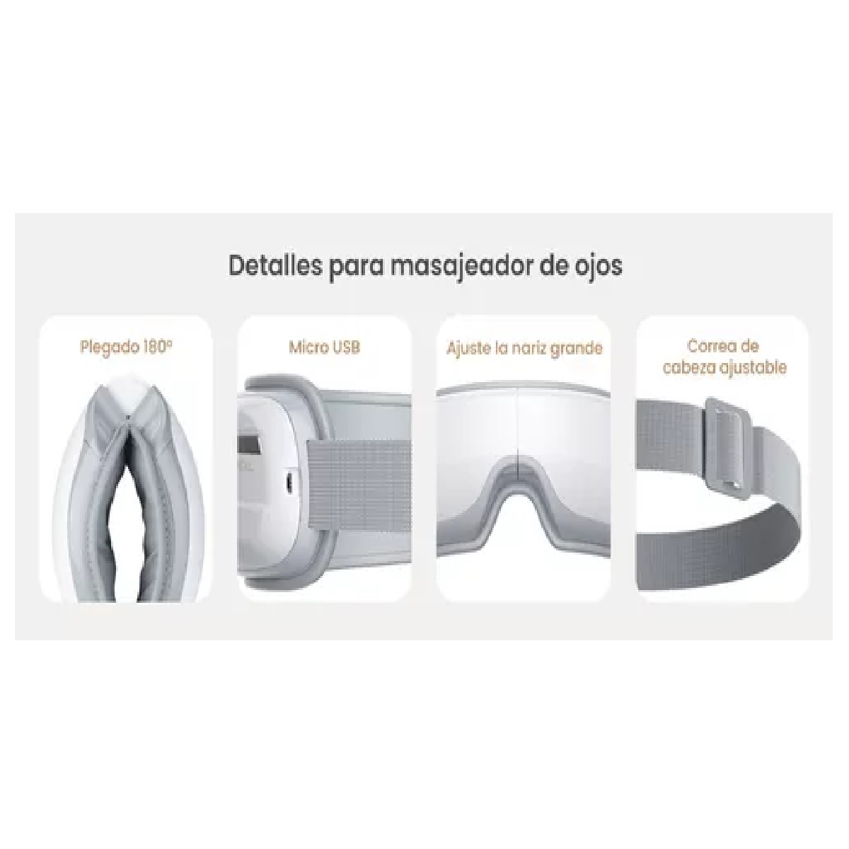 Masajeador De Ojos Bolsas Ojeras Con Calor Bluetooth Música.