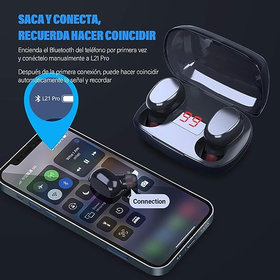 Audífonos bluetooth CHEELOM, Audífonos Inalámbricos de entretenimiento,Impermeable y Reduce el Ruido CVC8.0, mini audífonos deportivos con interfaz con micrófono.