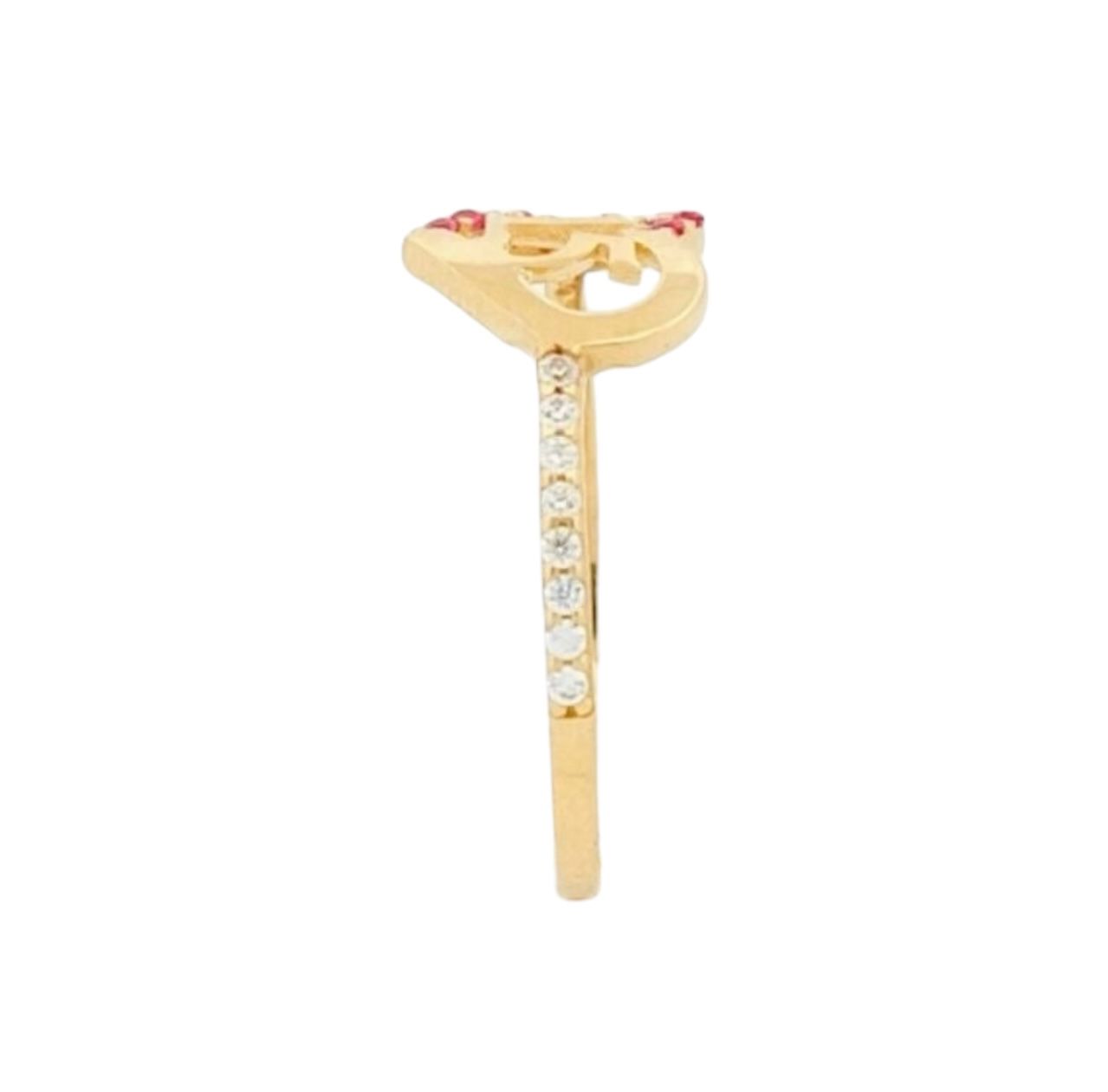 Anillo Corazón Rosa Xv Años Oro 14 K + Obsequio.