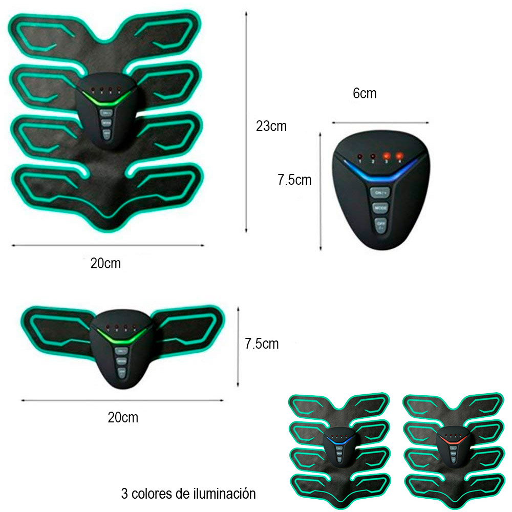 Electro Estimulador Muscular Vak Ems PRO Pad 8 Abdominales .