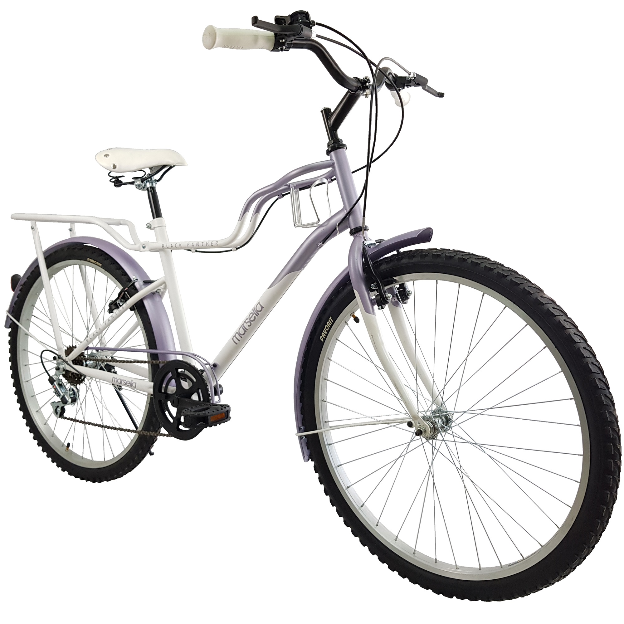 Bicicleta Black Panther Marsella R26 6V C/Parr Porta Anf Salp Morado