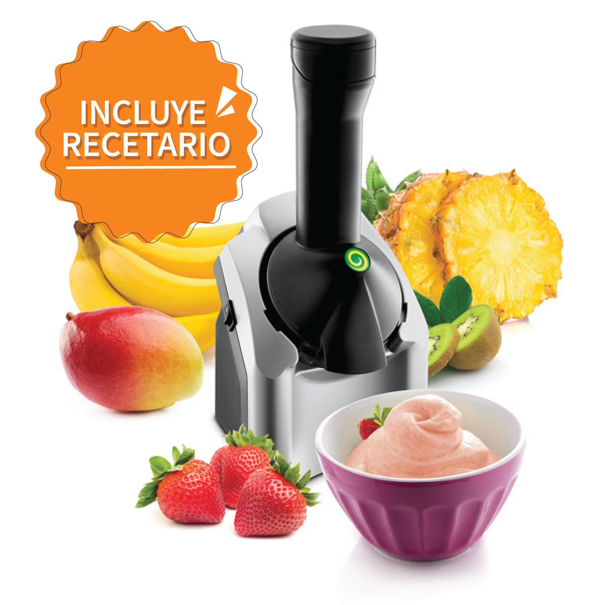 Máquina Procesadora para Helados Naturales con Fruta Congelada Yonanas Clásico 902.