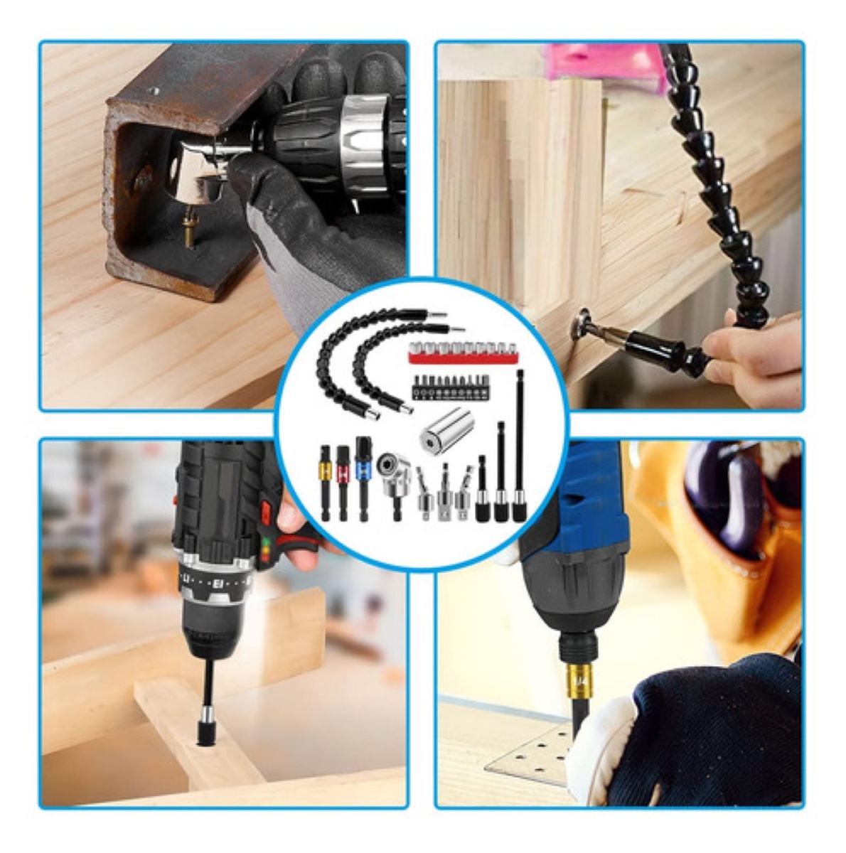 Kit Extensión Broca Flexible Adaptadores Zócalo Impacto Dado