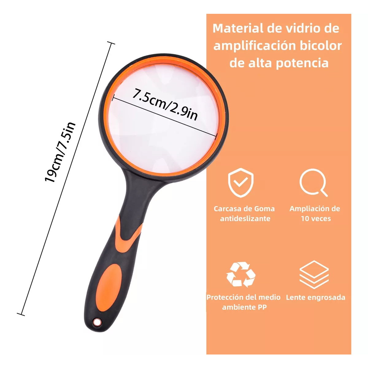 Lupa De Lectura De Gran Aumento De Mano 10x Lupas Portátil.