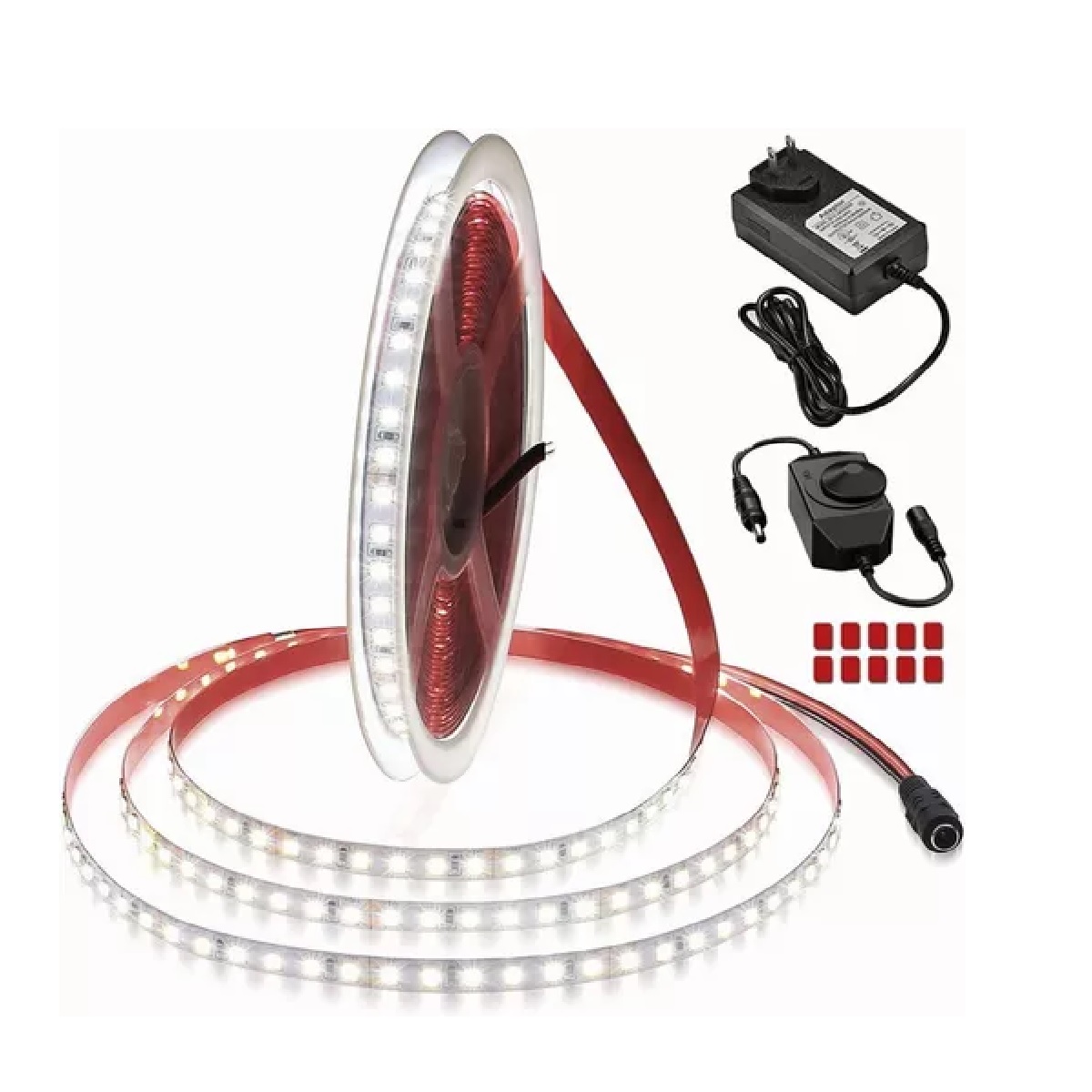 Tira De Luces 1200 Led Blancas Regulador 6000k 10m.