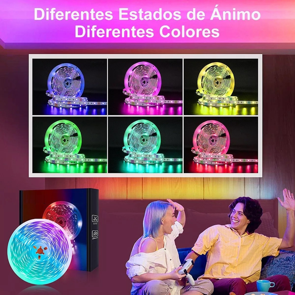Tira De Luces Led 5050 Rgb App Bluetooth Control 20m (2x10m).