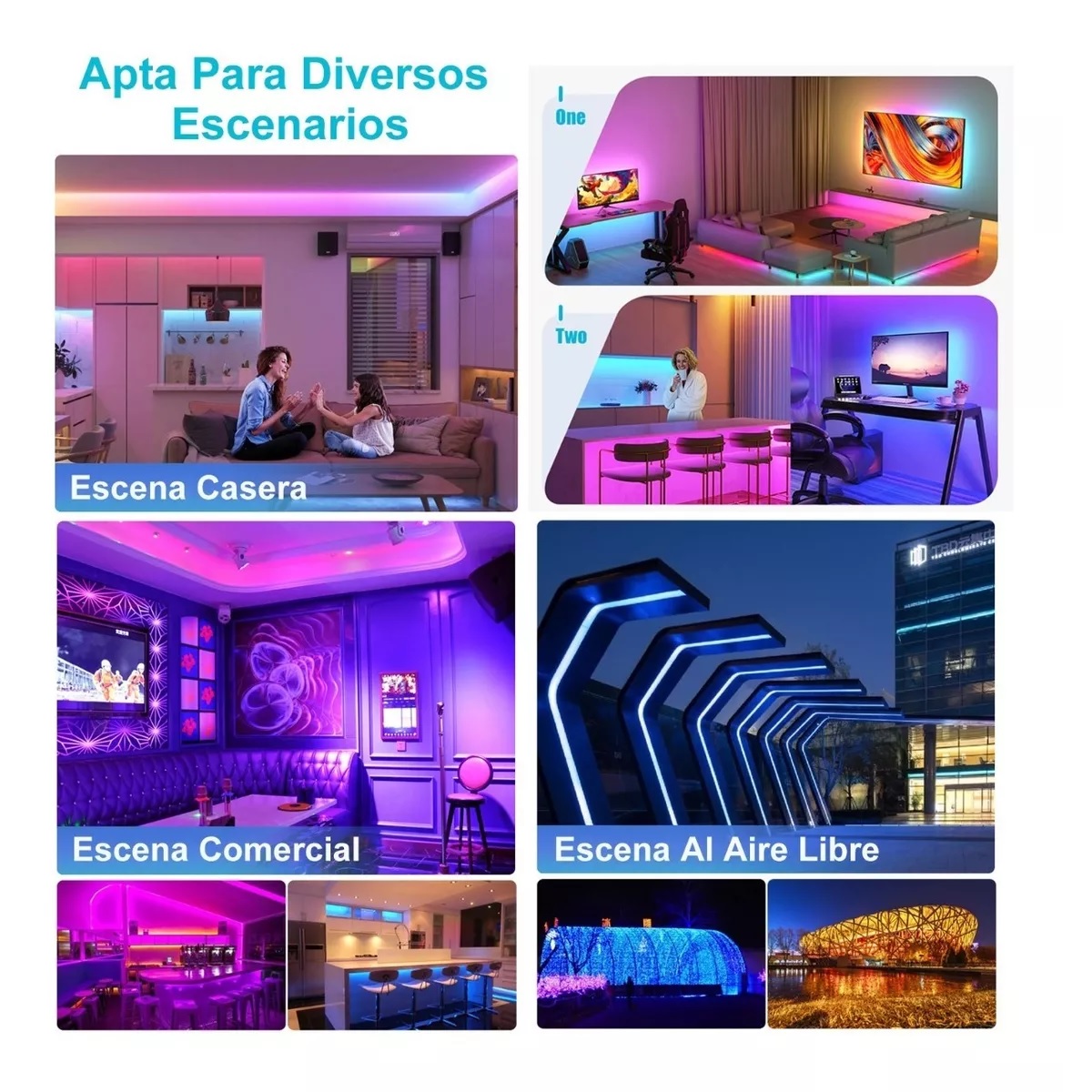 Tira De Luces Led 5050 Rgb App Bluetooth Control 20m (2x10m).