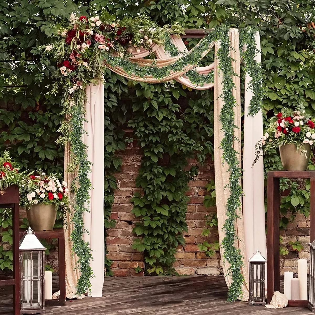 Guirnalda Eucalipto Artificial Planta Decoración Boda 1.8 M.