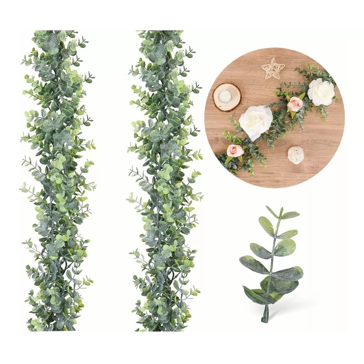 Guirnalda Eucalipto Artificial Planta Decoración Boda 1.8 M.