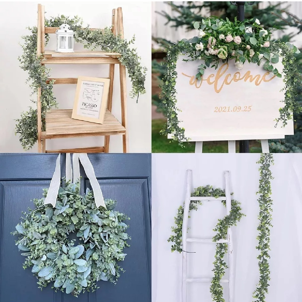 Guirnalda Eucalipto Artificial Planta Decoración Boda 1.8 M.