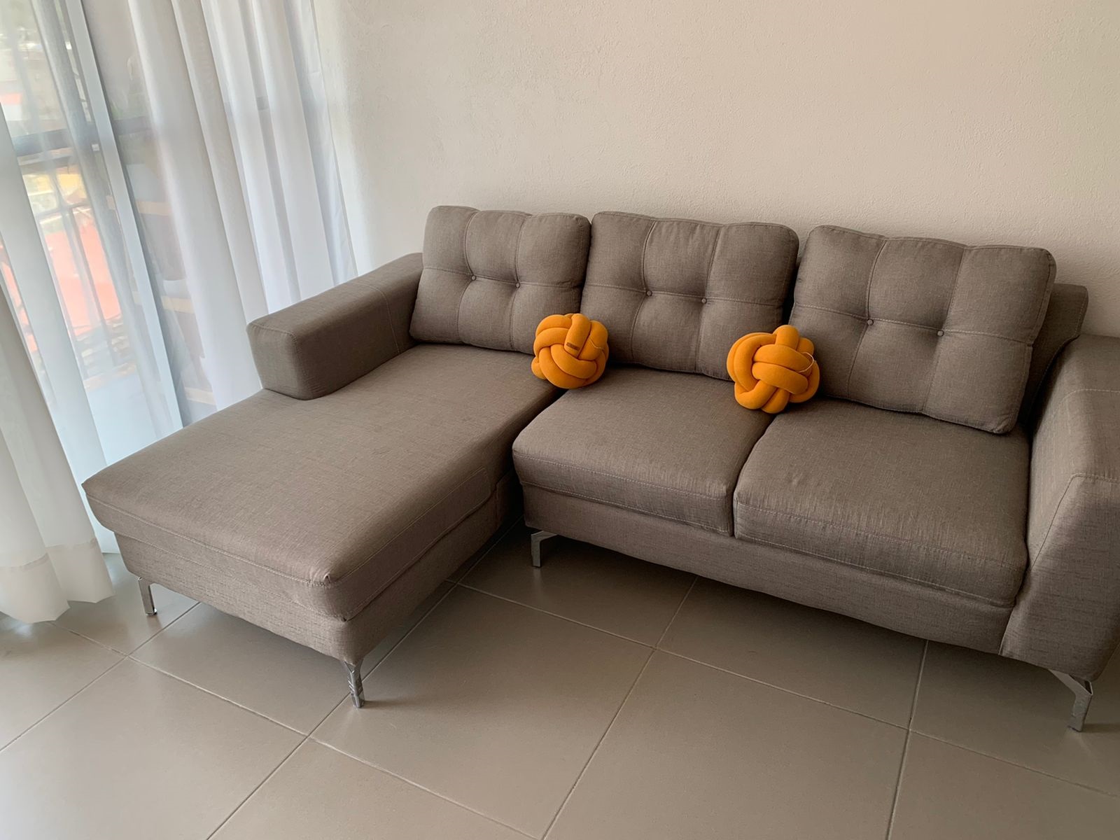 Cojin Nudo Bola Beige Decoración Recamara Sala