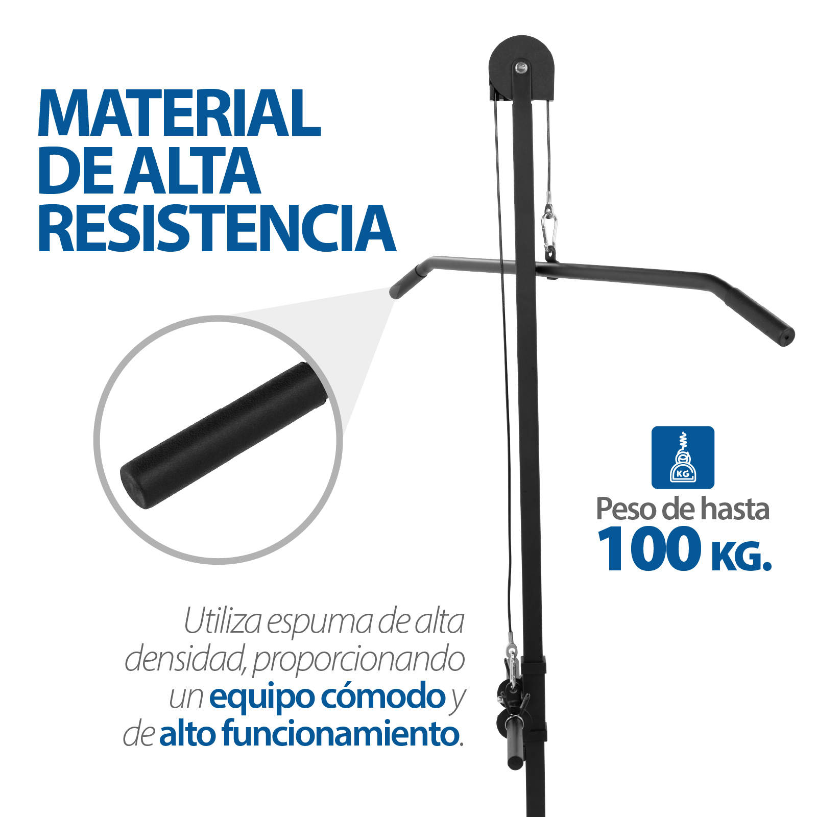Kit De Banco Multifuncional con polea y ejercicios de pierna para entrenamiento en casa y ejercico funcional.