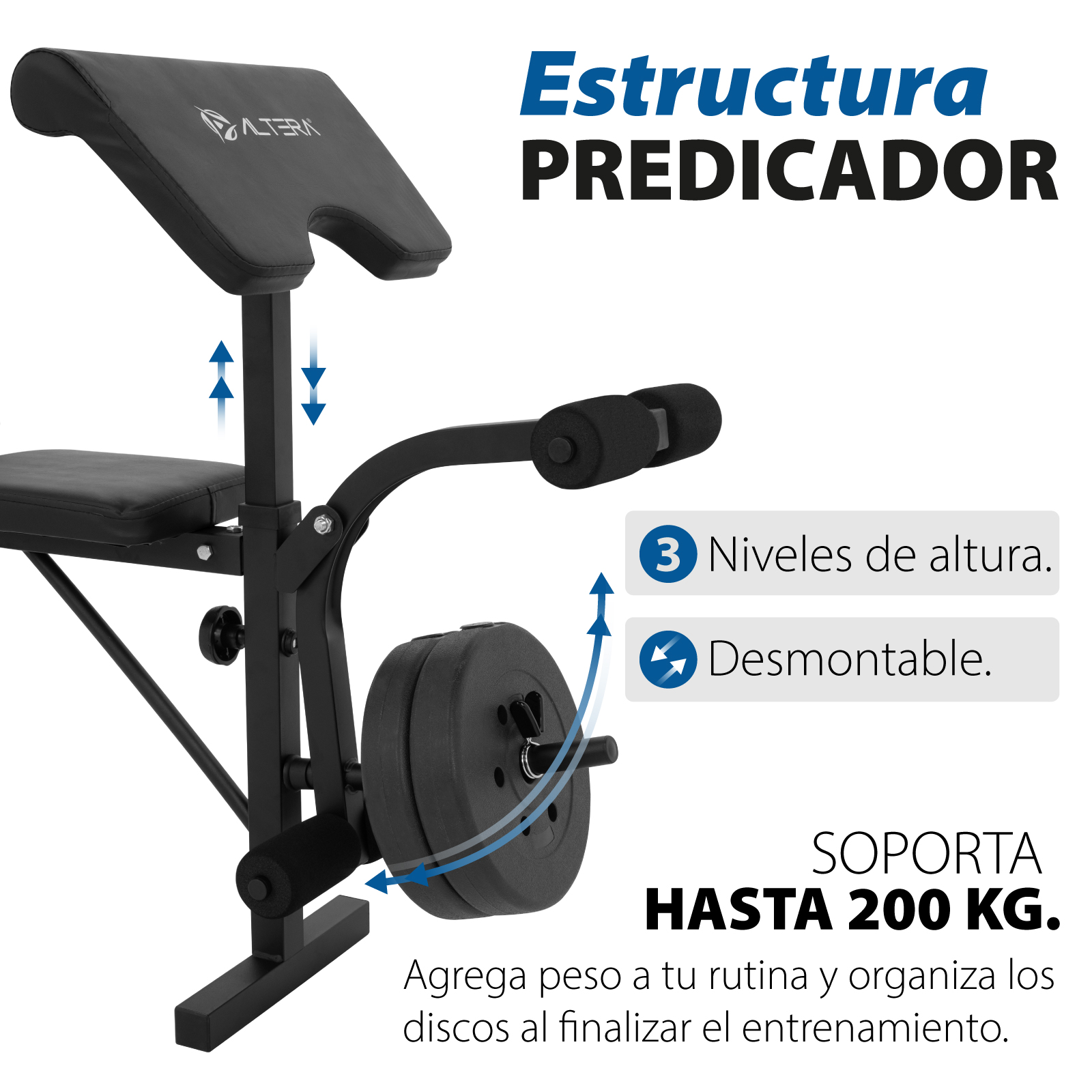 Kit De Banco Multifuncional Para Ejercicio + kit de inicio para Fitness Gimnasio en casa Entrenamiento funcional.