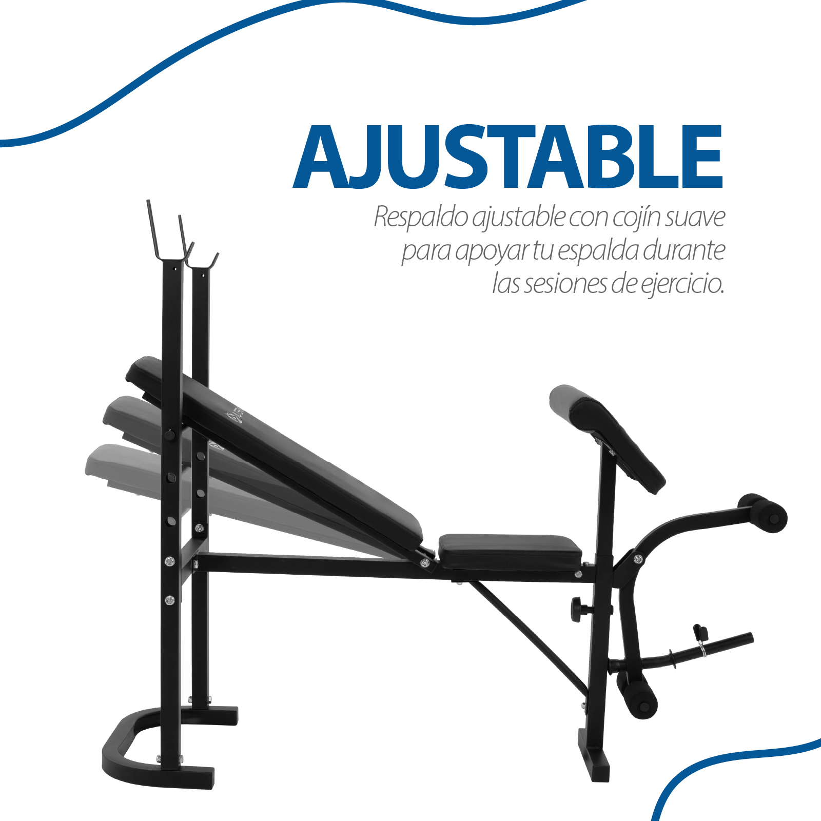 Kit De Banco Multifuncional con polea y ejercicios de pierna para entrenamiento en casa y ejercico funcional.
