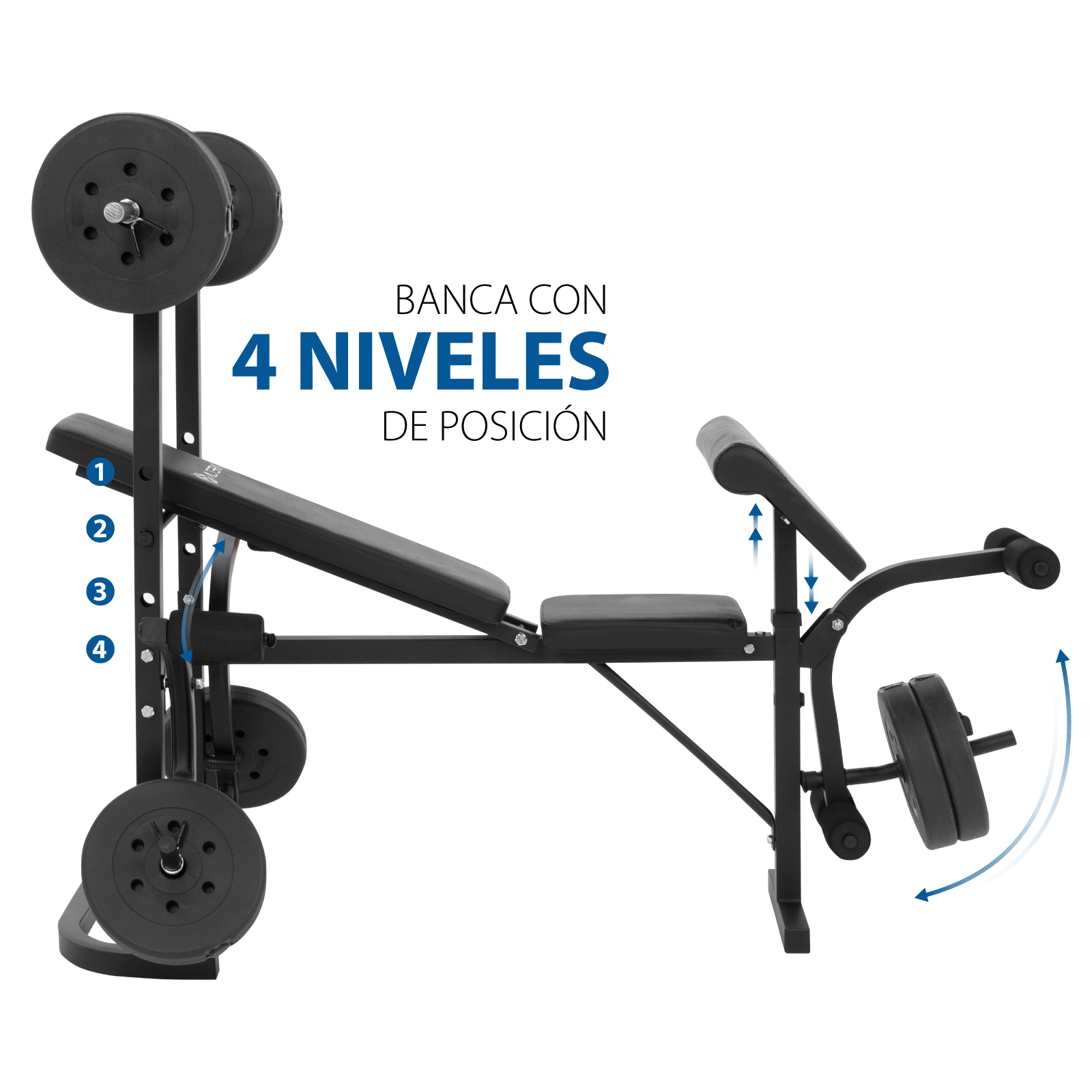 Kit De Banco Multifuncional Para Ejercicio + kit de inicio para Fitness Gimnasio en casa Entrenamiento funcional.