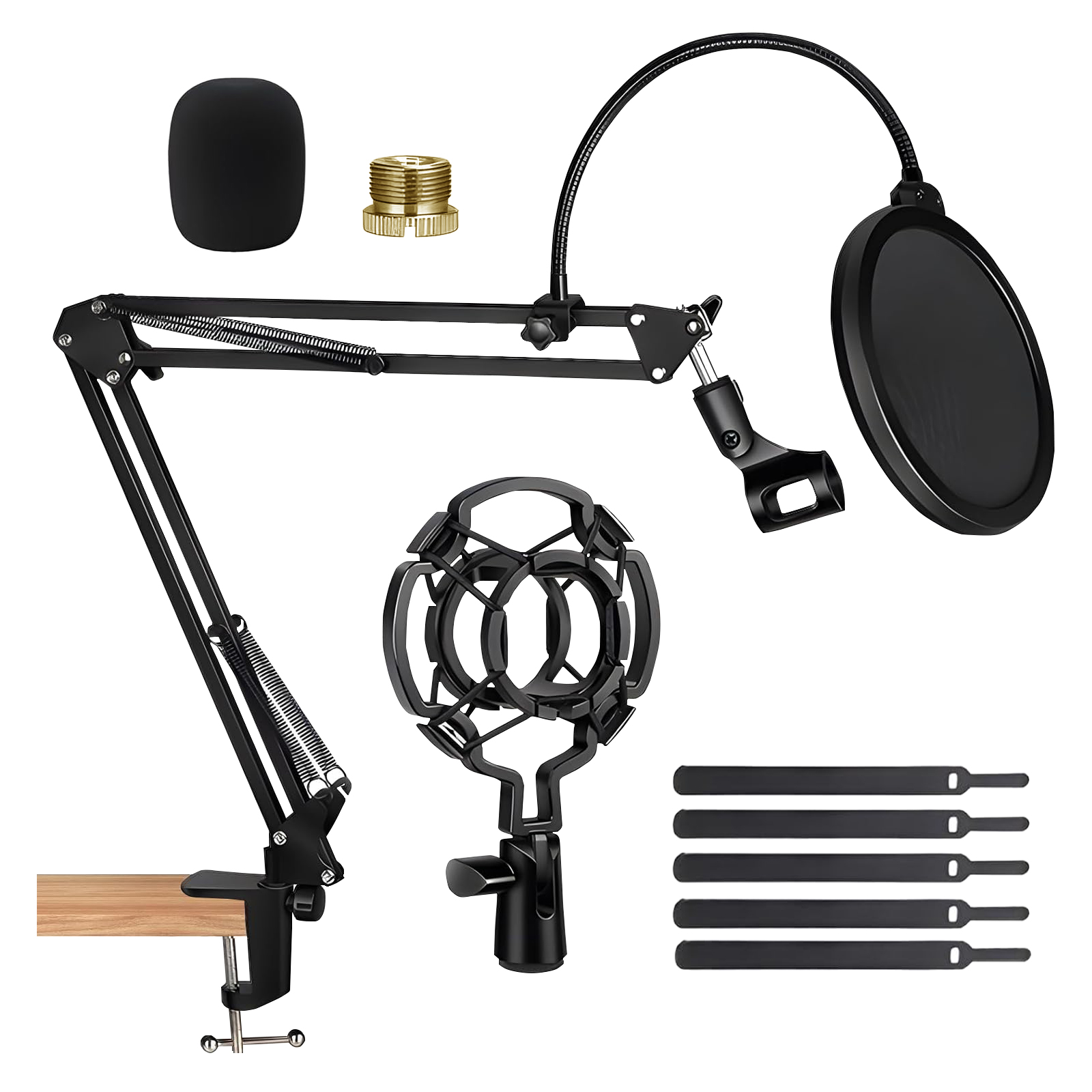 Kit Soporte Brazo para Micrófono Zonar con Accesorios Completos Podcast Streaming.