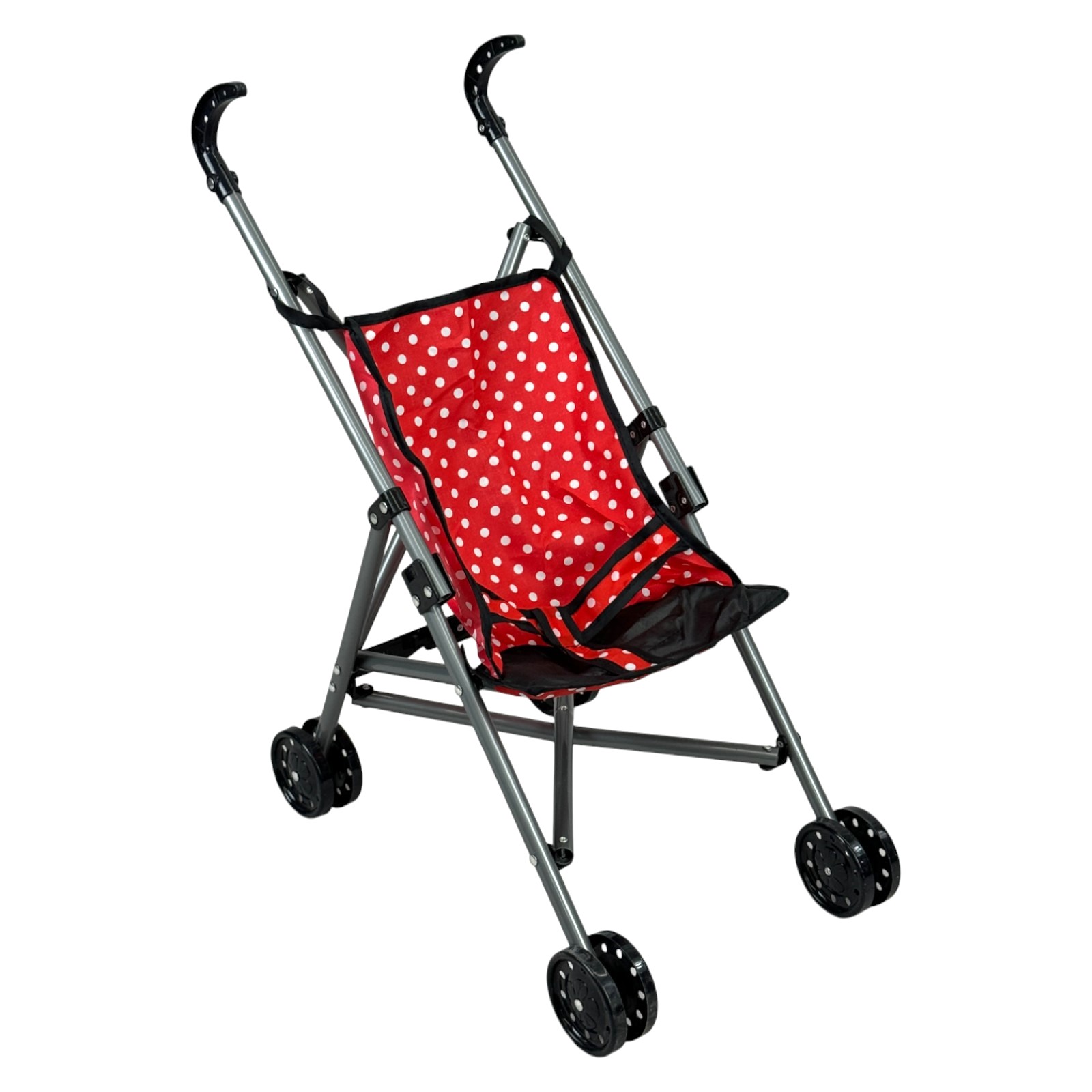 Juego de Muñecas con Accesorios Cuna Carriola Periquera Niña - Rojo.