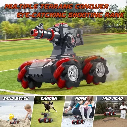 Tanque Vapor Y Balas Agua Radio Control Spray Storw Pro 180° Rojo.