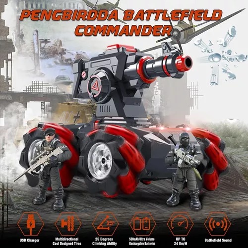 Tanque Vapor Y Balas Agua Radio Control Spray Storw Pro 180° Rojo.