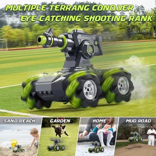 Tanque Vapor Y Balas Agua Radio Control Spray Storw Pro 180° Verde.