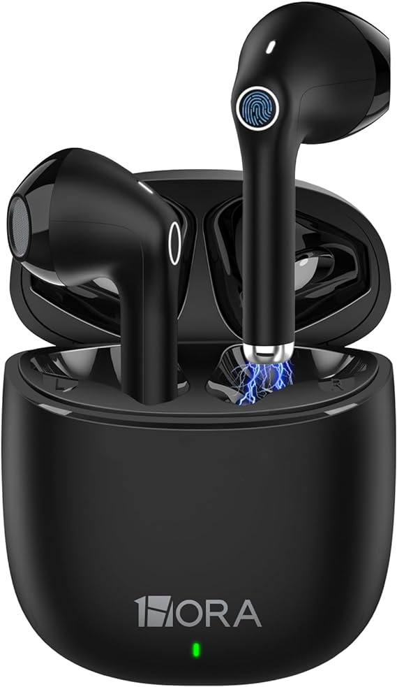 1 Hora Audifonos Bluetooth 5.3 Inalambricos, Mini Auriculares Inalámbricos Compatible para Samsung Huawei Xiaomi Laptop para Correr Escuchar Música Videos (Negro).