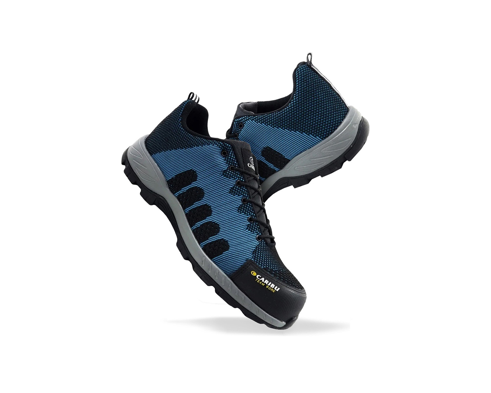 Tenis Industrial Choclo Con Casco Caribú 325 Color Azul Gris.