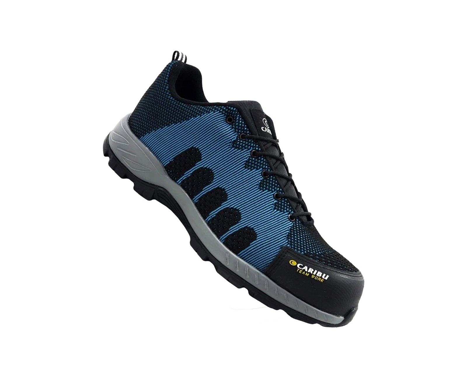 Tenis Industrial Choclo Con Casco Caribú 325 Color Azul Gris.