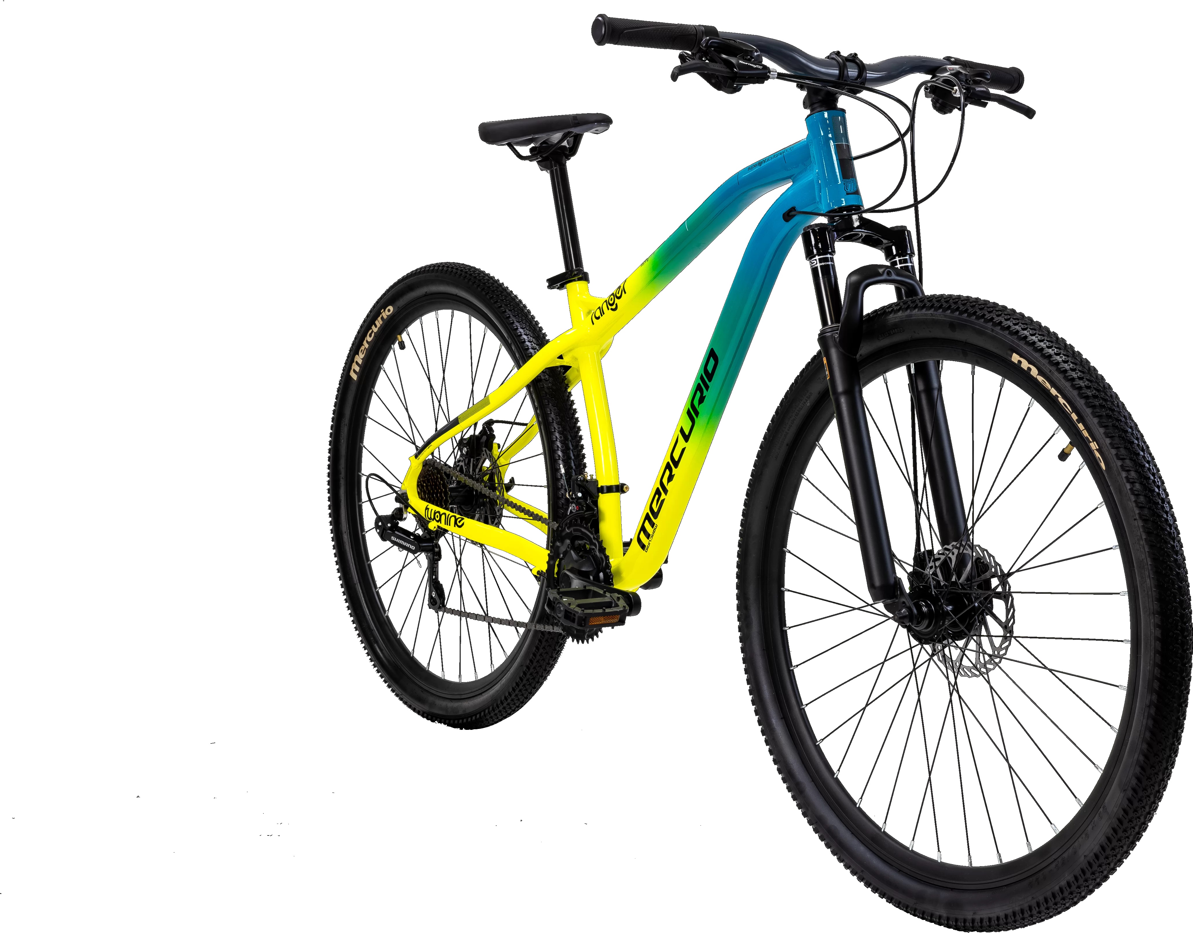 Mountain Bike Mercurio Ranger Team 29´´ Aqua/lima 24v 2023 Color Negro/naranja Cuadro M.