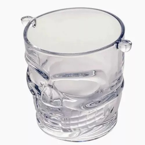 Hielera De Cristal Skull Rock Style Calavera 15 Cm Alto Pinz.