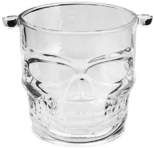 Hielera De Cristal Skull Rock Style Calavera 15 Cm Alto Pinz.